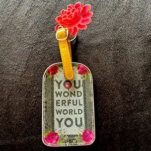 Papaya “You Wonderful World You” Luggage Tag 4.5Wx3H brand new.